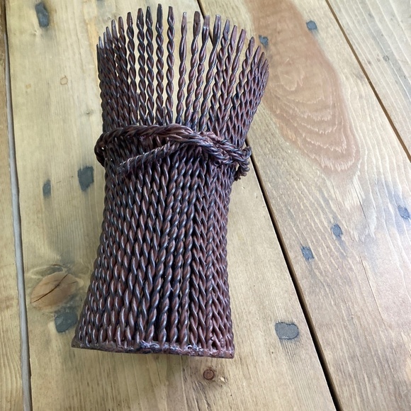 Iron Metal Candle Holder Wheat Bundle Western Farm Decor Heavy Duty - Picture 7 of 8